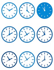 Collection of various time showing clocks