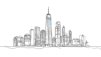 Obraz premium NYC skyline sketch