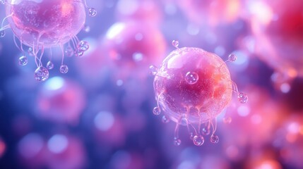 Pink and Purple Spheres with Protrusions