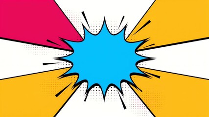 Dynamic comic explosion burst with vibrant colors and copy space for impactful messages - Powered by Adobe