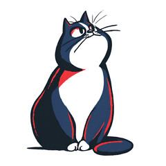 Obraz premium Cartoon cat mascot sitting isolated on transparent background