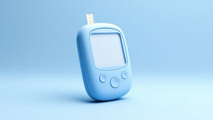 Diabetes monitor on blue background, created AI