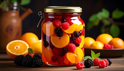 Fruit preserve in jar
