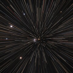 A stunning celestial display depicts streaks of light radiating outward from a central point, creating a dynamic and otherworldly visual effect.