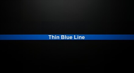 Thin Blue Line Graphic Blue Stripe on Black Background for Support and Awareness Designs