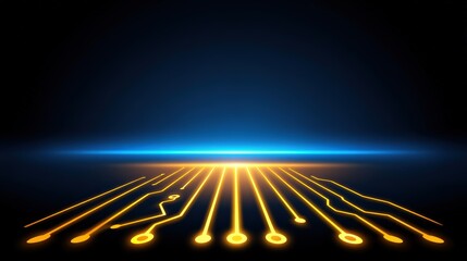 glowing circuit effects, dark backdrop 