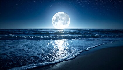 Moonlight beach scene