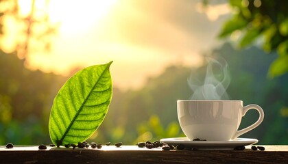 Morning coffee amidst nature