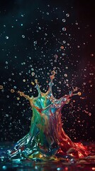 Kaleidoscope of Vibrant Glistening Droplets