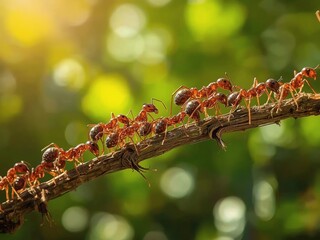 ants on a branch