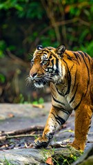 Fototapeta premium Tiger in jungle setting