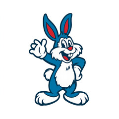 Fototapeta premium Cartoon rabbit mascot character isolated on transparent background