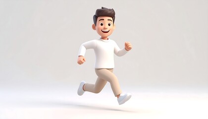 Cartoon boy running