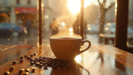 cup of coffee on the table