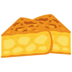 Tortilla de Patatas Spanish omelette flat color vector illustration template design