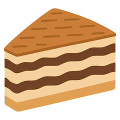 Prekmurska gibanica Slovenia dessert cake flat color vector illustration template design