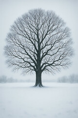 Fototapeta premium Winters Majestic Tree High quality Realistic image
