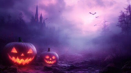 Naklejka premium Halloween purple abstract background