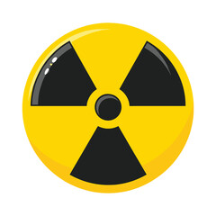 Fototapeta premium Vector Icon of Radioactive Warning Symbol in Bold Yellow and Black Geometric Style for Hazard Signage