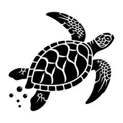 Sea Turtle Silhouette Vector