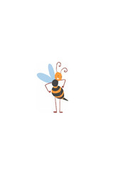 Smiling Bee Character Cartoon.ai