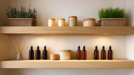 Relaxing Wellness Space with Scented Candles and Clean Products