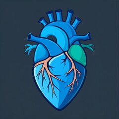 Colorful anatomical heart graphic