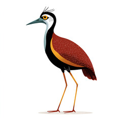 Obraz premium African Jacana Cartoon Style Isolated on Transparent Background