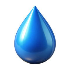 Blue Water Drop 3D Rendering on Transparent Background for Design