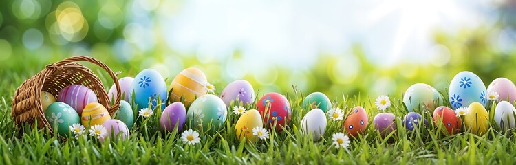 Fototapeta premium Easter Eggs on Grass
