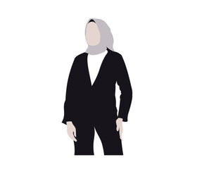 vector image of a woman wearing a hijab