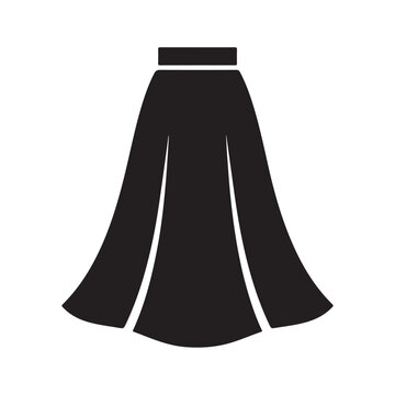 Maxi skirt fashionable outfit stylish clothing solid black icon design