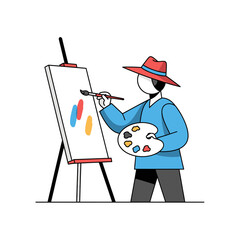 cartoon artist with palette