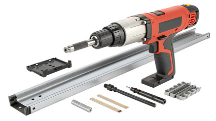 Fototapeta premium Cutting-edge fascinating industrial shrink wrapping machine – cut out on PNG. AI GENERATED.