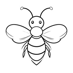 Cute bee outline drawing