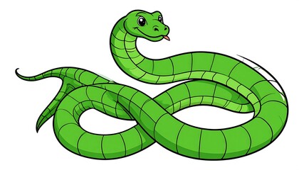 Fototapeta premium Cartoon green snake