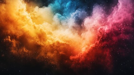 Naklejka premium Vibrant Cosmic Clouds With Stars In Space