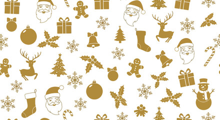 Christmas background gold pattern holiday seamless decoration art editable