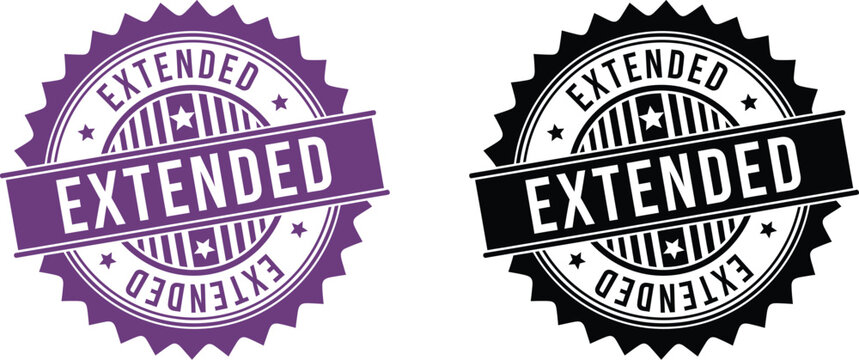 Extended deadline banner purple seal vector illustration image editable