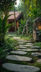 wooden bridge in the garden