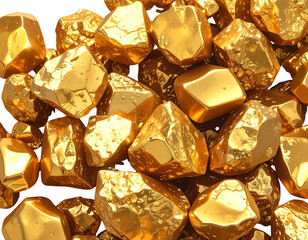  “Shiny Raw Gold Nuggets Collection, isolated on a transparent background”.