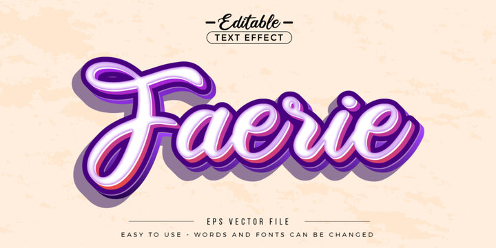 Editable text effect on faerie theme.