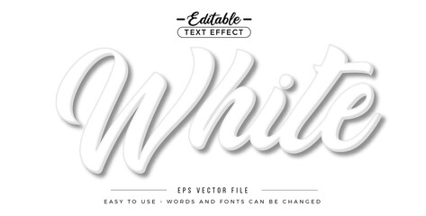 White text, editable text effect on white background.