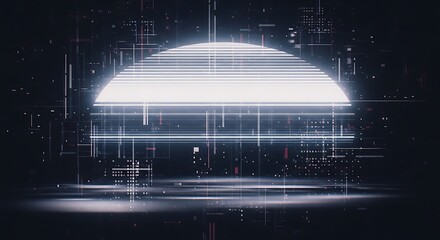 Abstract Digital Futuristic Data Network Sphere Landscape