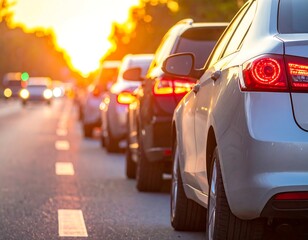 Traffic jam at sunset (2)