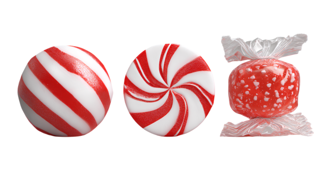 Candy Cane Bundle in Classic, Twisted, and Decorative Styles isolated on transparent background