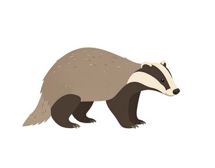 Cute cartoon badger profile