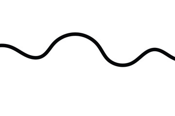 Single black line flows across white background. Rhythm of a wavy line abstract minimalism.