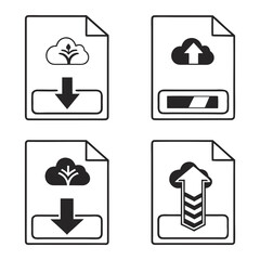 Cloud File Transfer Icons Download Upload illustration