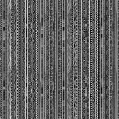 Hand drawn black and white boho chic tribal ethnic seamless pattern, textile texture and ornate motif, mixed media design for fabric, wallpaper, wrapping paper, fashion prints and decorative art 